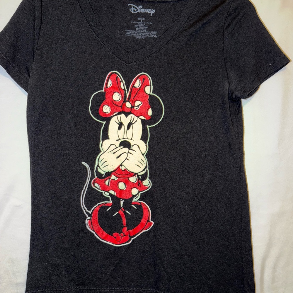 Disney Black Minnie Mouse Short Sleeve Tee